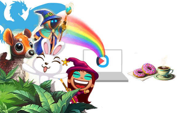 Collage of playkitex game characters